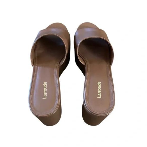 LarroudéMiso Platform Leather Mules Slip Ons NEW Size 10